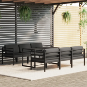 Set Divani da Giardino 7 pz con Cuscini in Alluminio Antracite 3115923