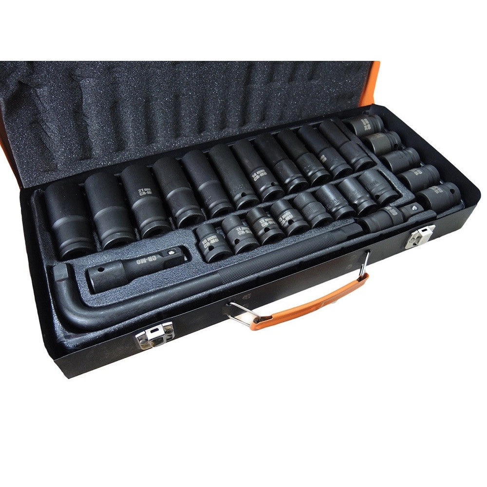 Trade Shop - Set Chiavi A Bussola Ad Impatto 27 Pz 1/2' Inserti Misti Chiave A L Mig-2045 -