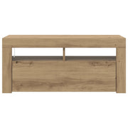 Mobile TV sospeso moderno con vano contenitore 90 x 35 x 40 cm stile di tendenza finitura rovere ingegnerizzato 02_0050849