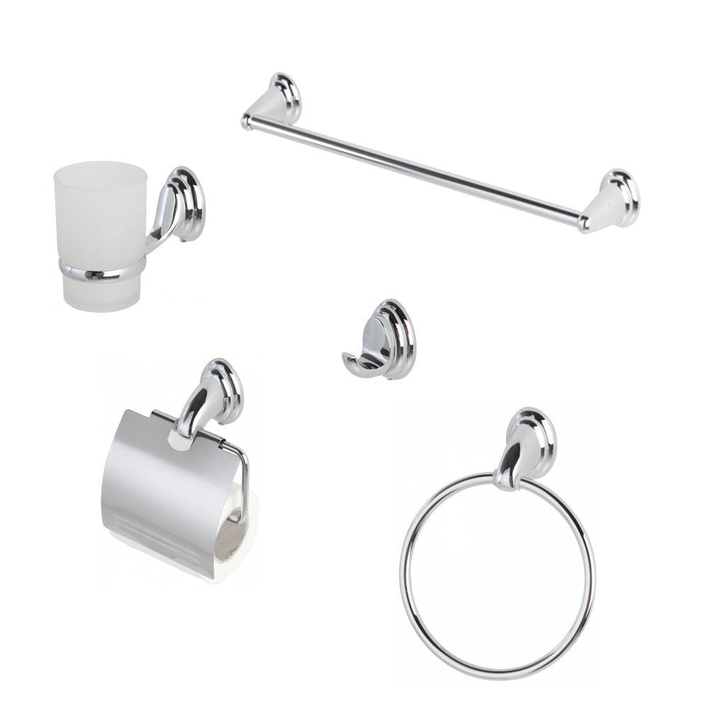 SET ACCESSORI BAGNO SERIE FACILE 5 PEZZI
