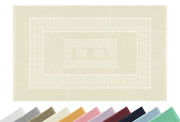 Tappeto Bagno Assorbente In Spugna Varie Misure Da Scendidoccia A Tappeto Grande Lavorazione Jacquard Tinta Unita Ricamo Cornice Lavabile Lavatrice Crema - TappetoBagno60x90