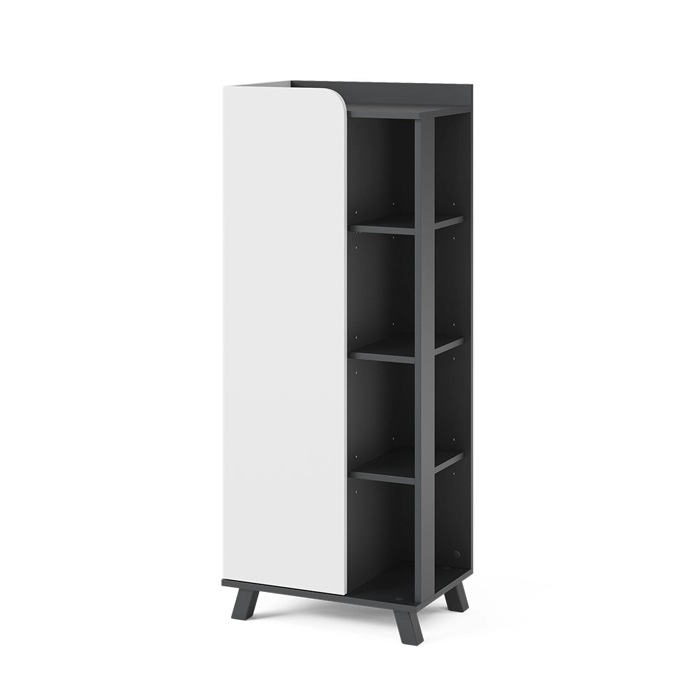 Vicco Mobiletto midi Antracite/bianco 50 x 128 cm con porta e vani aperti