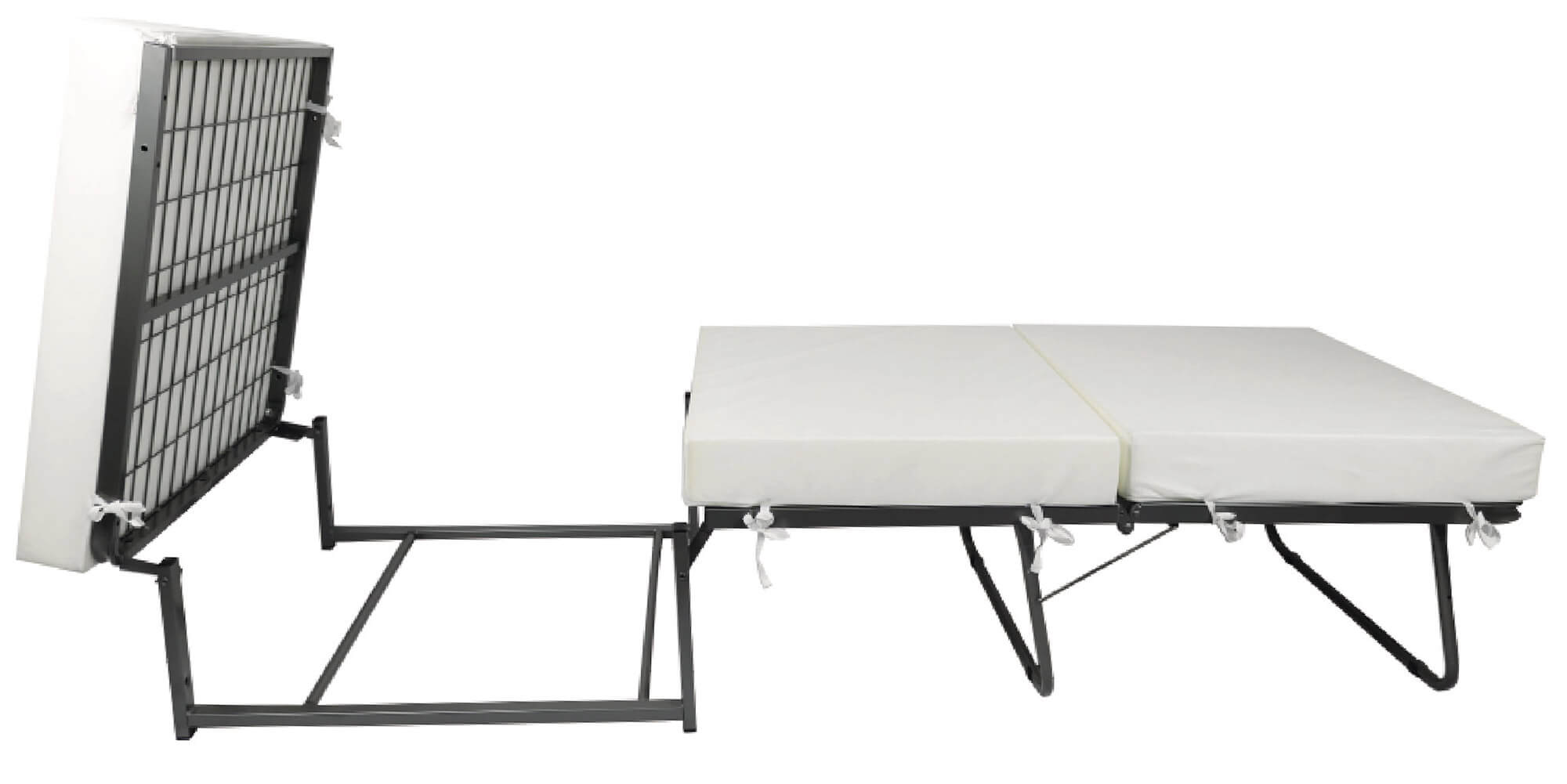 Pouf Letto Brandina con Materasso Pieghevole 78x78x47 cm Avalli Contract Tortora