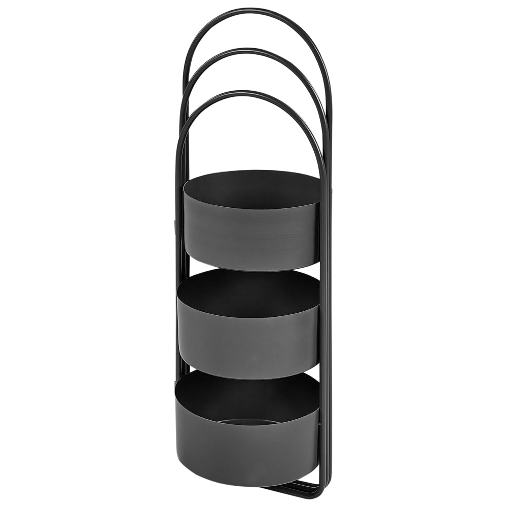 Portapiante per fiori metallo nero rotondo 56 x 26 x 75 cm per interni ed esterni