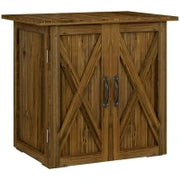 Casetta da Giardino in Legno a 2 Ante con Maniglie in Stile Country, 77x55x72 cm, Marrone