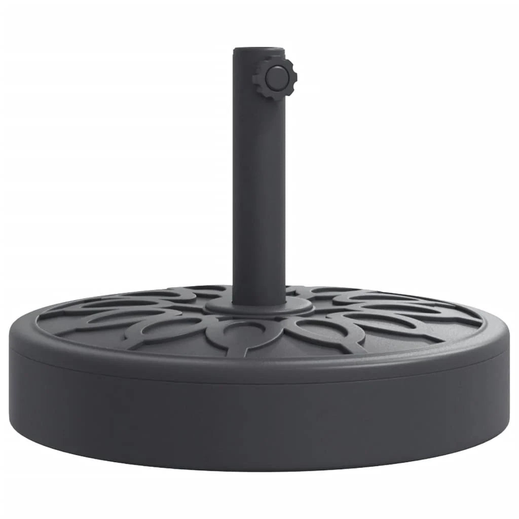 Base rotonda per ombrellone per pali da 38-48 mm 45 x 35,5 cm stabilità rinforzata design senza tempo in PE nero 02_0056646