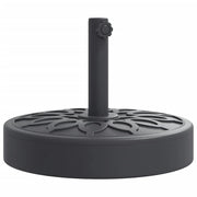 Base rotonda per ombrellone per pali da 38-48 mm 45 x 35,5 cm stabilità rinforzata design senza tempo in PE nero 02_0056646
