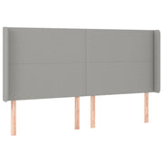 Testiera | Testata ad Orecchio Grigio Chiaro 163x16x118/128 cm in Tessuto