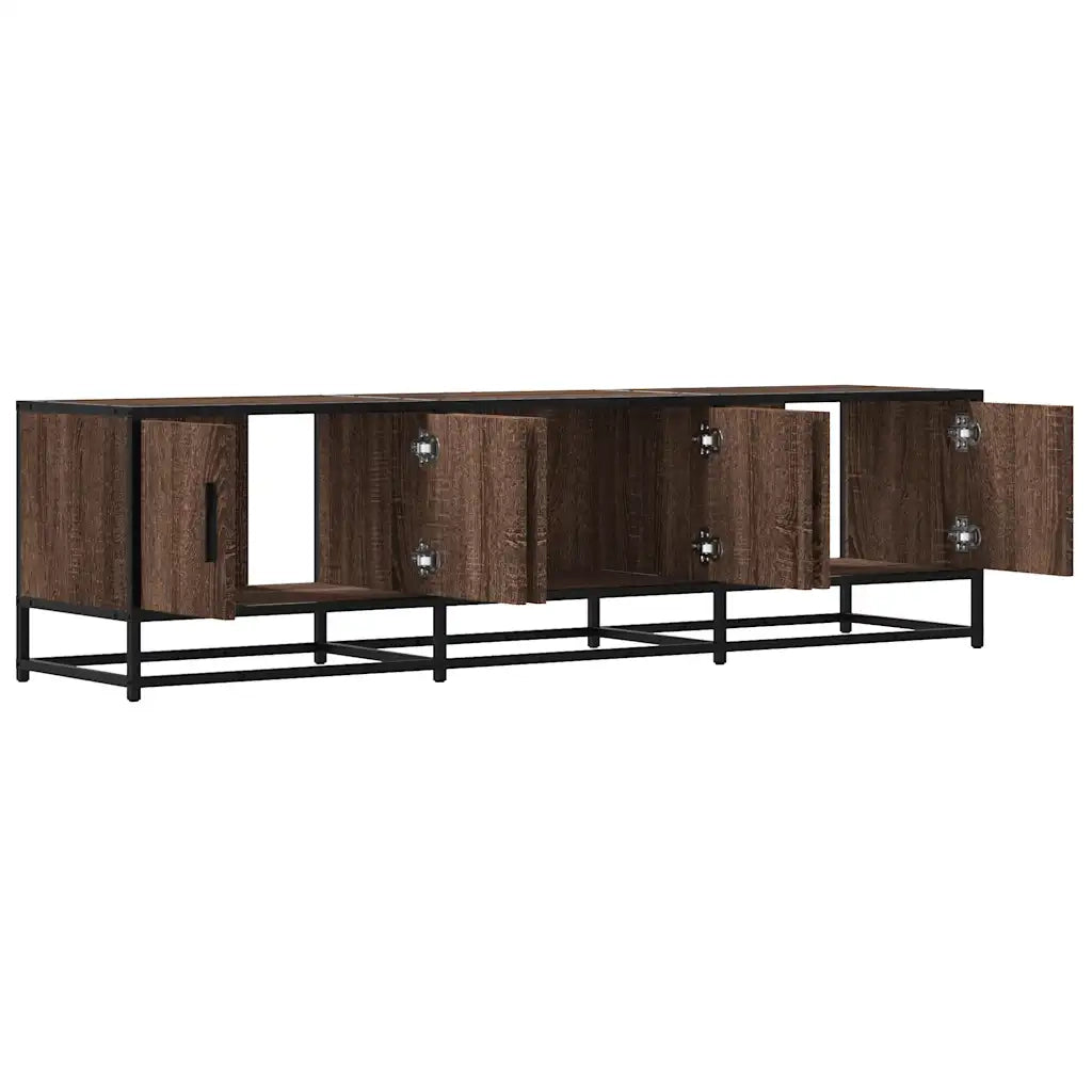 Mobile TV-Credenza per TV-Console TV Rovere Marrone 150x35x41 cm in Truciolato e Metallo
