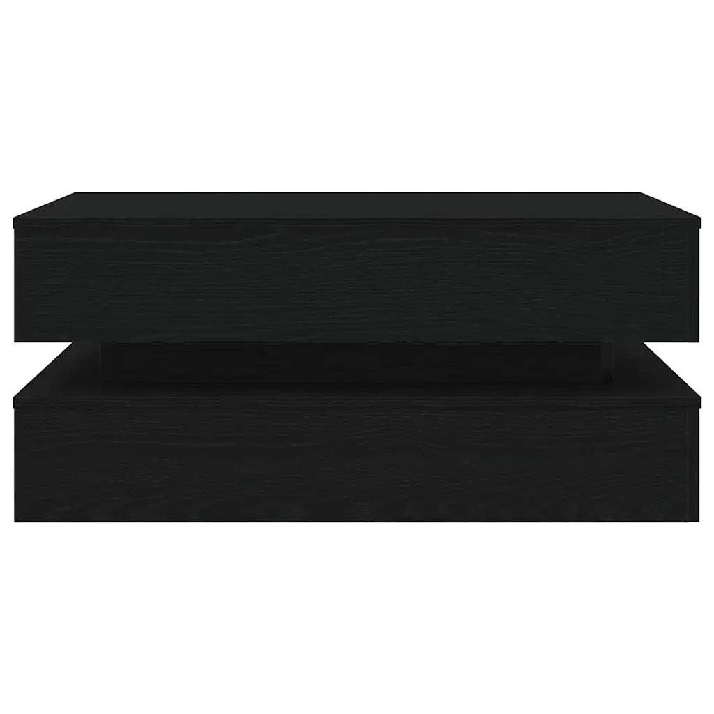 Tavolino da salotto | Tavolino da caff¨¨ | Tavolino da Soggiorno con Luci LED Rovere Nero 90x50x40 cm