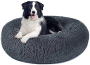 Cuscino per Cani e Gatti Ronde e Molle con Piuma, Donut, Cuscino per Animali di Compagnia, Lava in Lavatrice, Dimensioni S/M/L/XL/XXL per Piccoli, Medi e Grandi Cani, Gatti e Altri Animali di Famiglia (XL-70cm, Grigio Scuro)