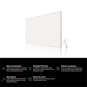 Pannello radiante a infrarossi 350W 620x620x15 mm, Pannello elettrico per riscaldamento IR