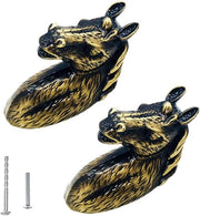 Bronze Paese Cavallo Testa Chiavi - Maniglie Retro per Cassetta - 2 Pezzi