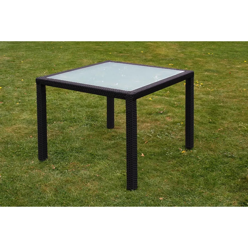 Set da Pranzo da Giardino 5 pz | Set Salotto da Giardino con Cuscini in Polyrattan Nero