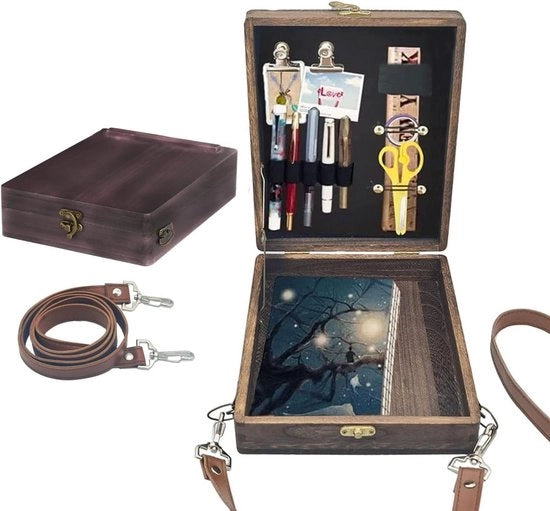 Easel da Disegno Portatile in Legno con Cassetto di Archiviazione