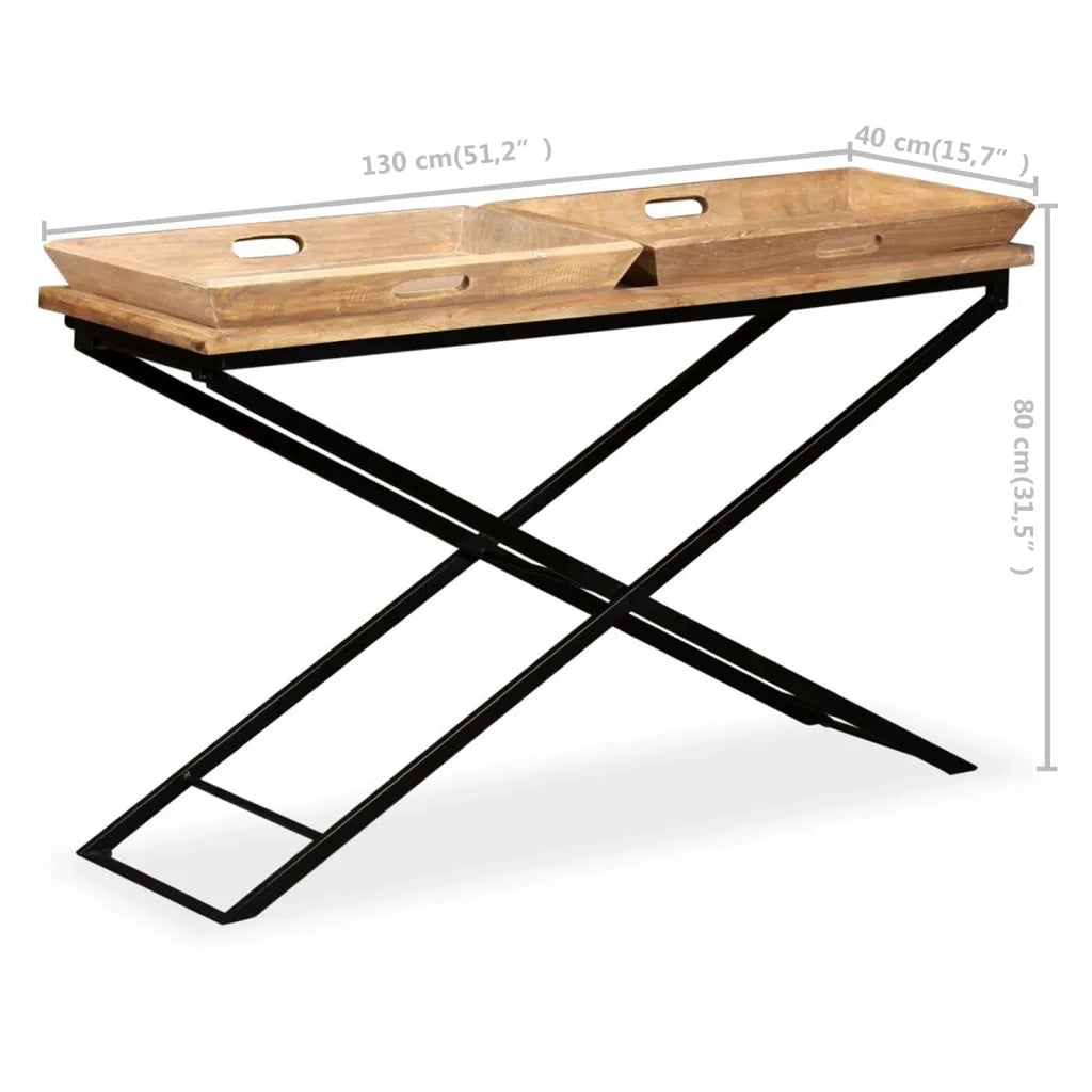 Tavolino Consolle in Legno Massello di Mango 130x40x80 cm  cod mxl 63712