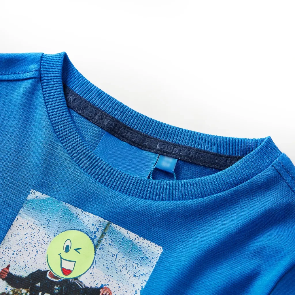 Maglietta da Bambino Maniche Lunghe Blu Cobalto 128 12732