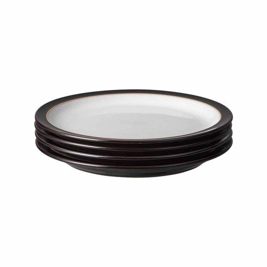 Set di piatti a bordo 4 pezzi, nero/bianco, 26,5* 26,5* 3 centimetri
