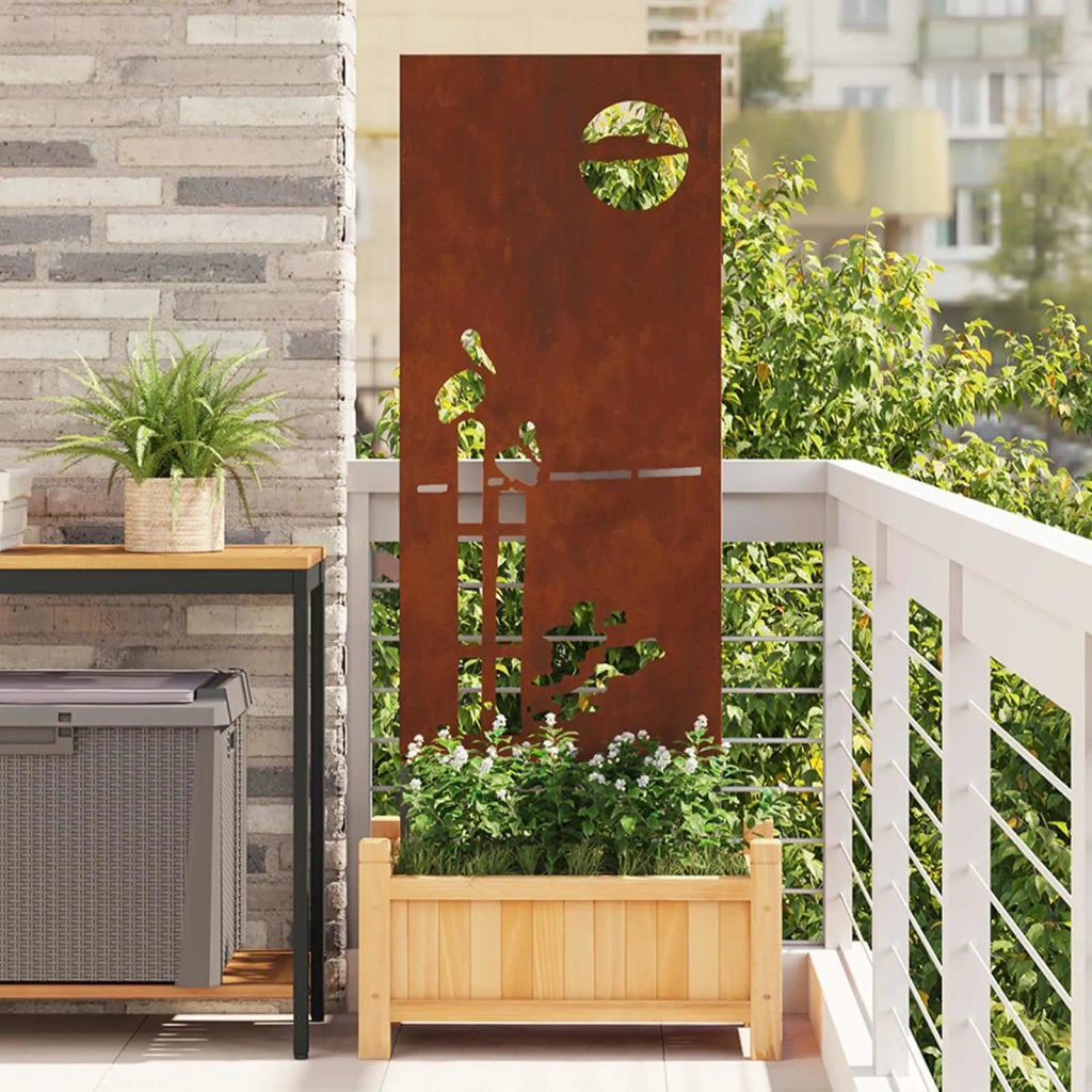 Schermo per privacy in giardino Traforo Ruggine 50 x 140 cm 876321