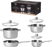 Set di accessori per pentola con coperchio in vetro - 7 pezzi in acciaio inossidabile per cucina