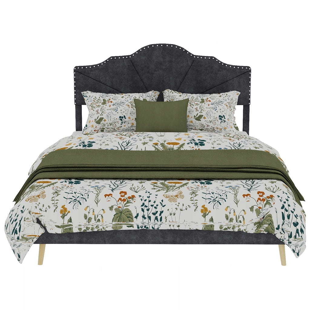 Letto matrimoniale minimalista - Xylo - 160x200 - Grigio