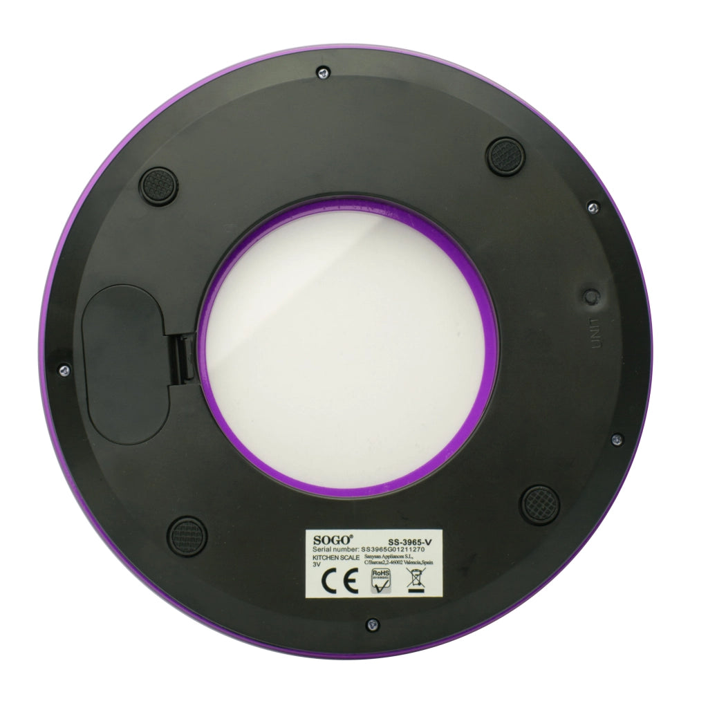 Bilancia da cucina digitale 5kg, display LCD 44x20mm, funzioni zero e tara, graduazione 1g, batterie litio incluse - SOGO