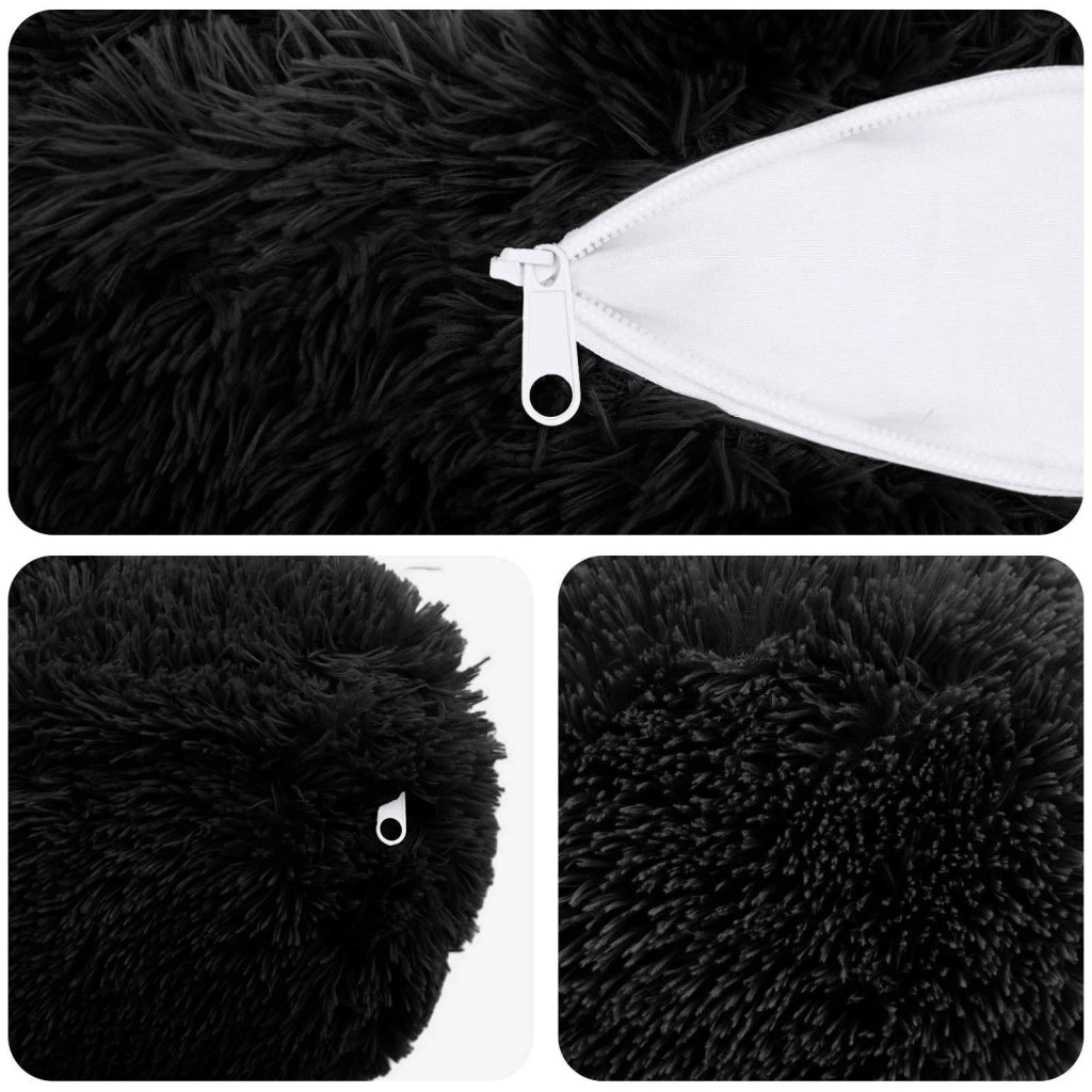 Cuscino con cuscino HEERLEN 6 pz Nero Fleece PV 930190