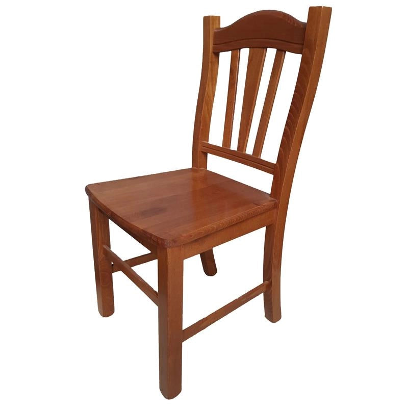 SET 2PZ SEDIE IN LEGNO MASSELLO CON SEDUTA COMPATTA E SCHIENALE ALTO LAVORATO -  COLORE NOCE 90X45X46 CM