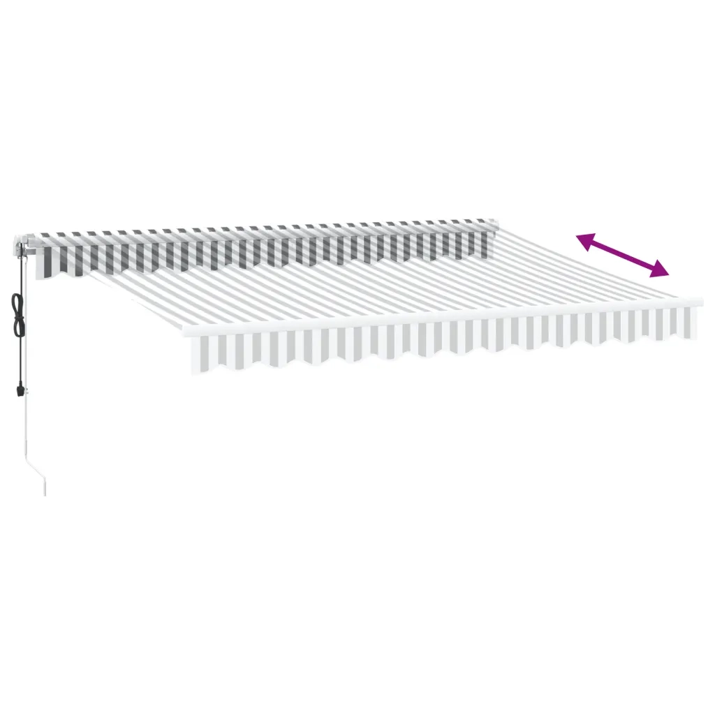 Tenda Retrattile Automatica LED Antracite e Bianco 350x250 cm 3215783