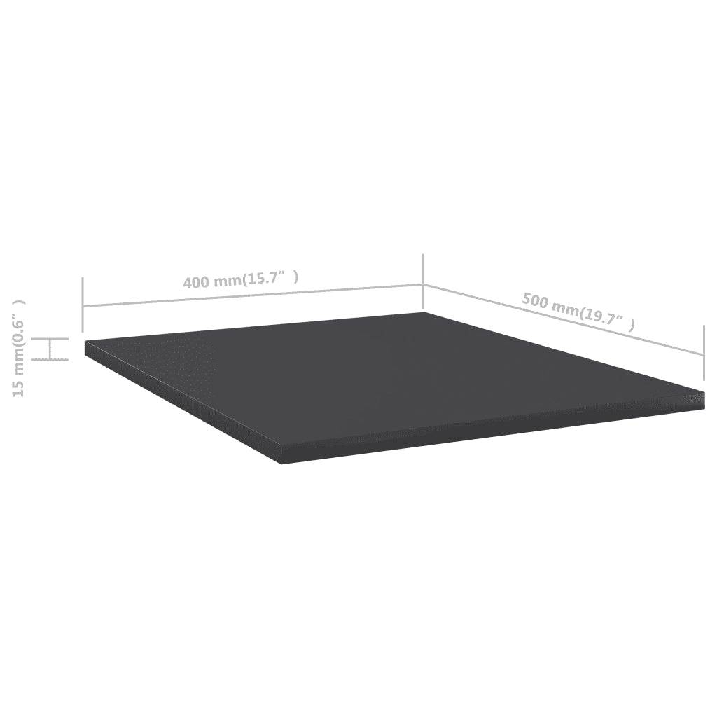 Ripiani per Libreria 8 pz-Scaffale per Libri Grigi 40x50x1,5cm in Legno Multistrato