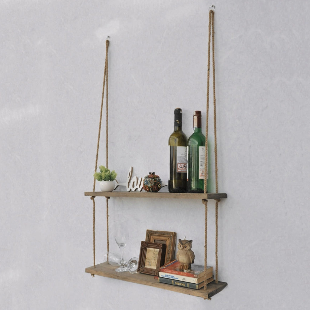 Origgio, Mensola 2 Ripiani, 60x14x60h cm Marrone Noce