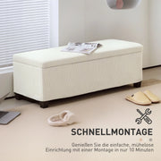 PANCA Contenitore 112 x 42 x 40 cm Beige in Poliestere