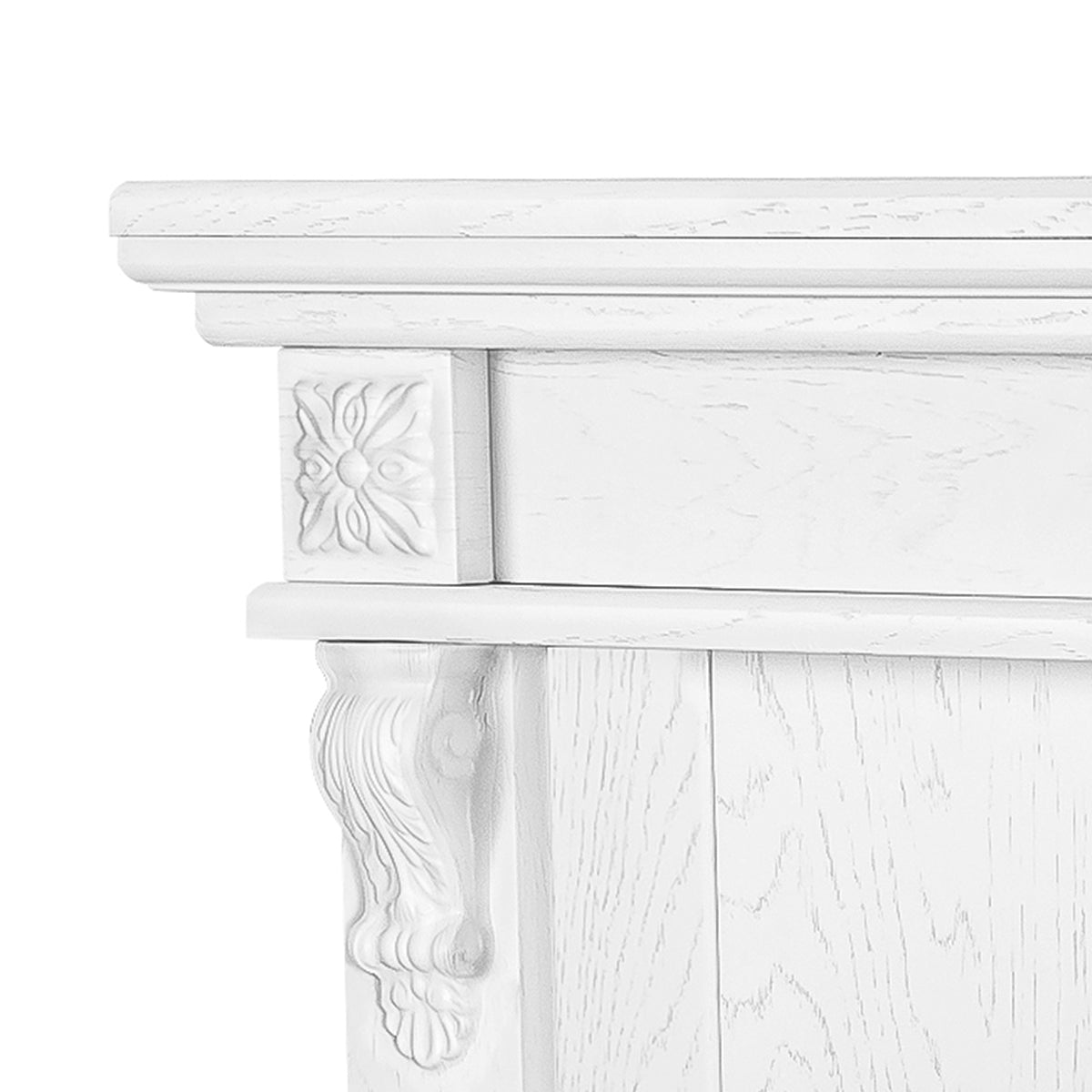 Camino Elettrico da Pavimento 90x100x30 cm Effetto Fiamma 1500W Solomon & Lorance Bianco