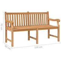 Panca da Giardino 150 cm in Legno Massello di Teak