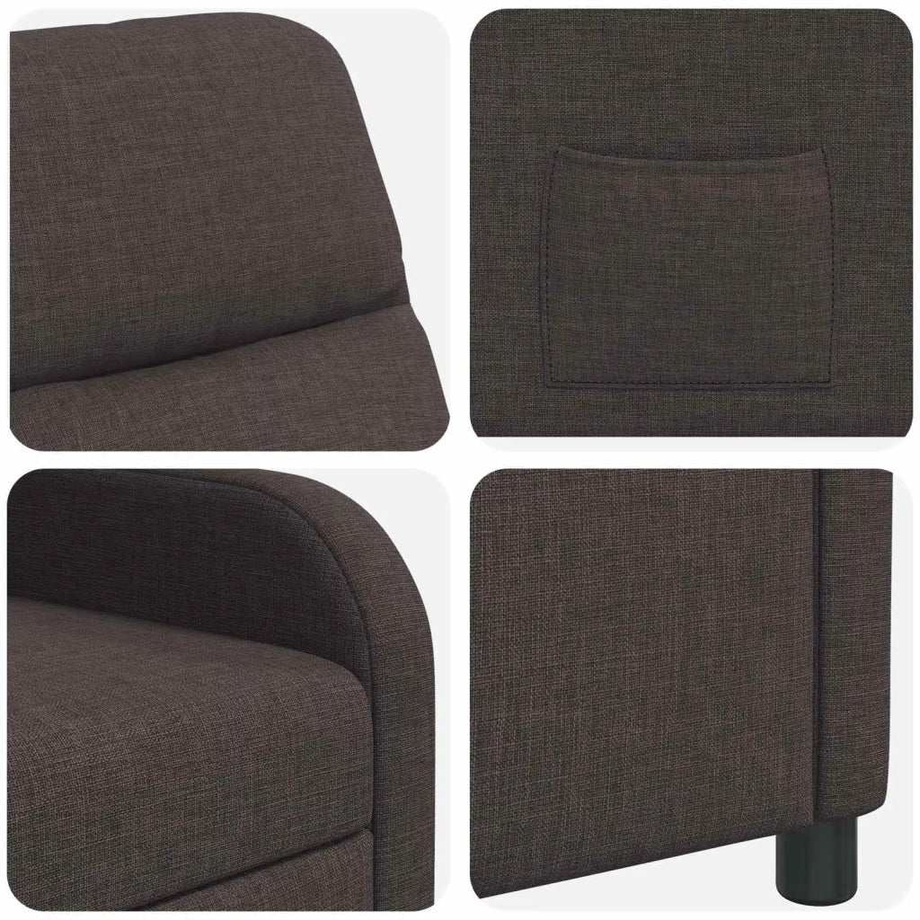 Divano Sedia-Poltrona reclinabile Marrone Scuro Tessuto 881459