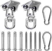 Hanger per soffitto, carico pesante, per fissaggio oscillante, ruotabile 360 gradi, acciaio inossidabile, con viti, capacità 400 kg, set di hanger per soffitto per soffitto in calcestruzzo, legno, oscillante, lettino oscillante.