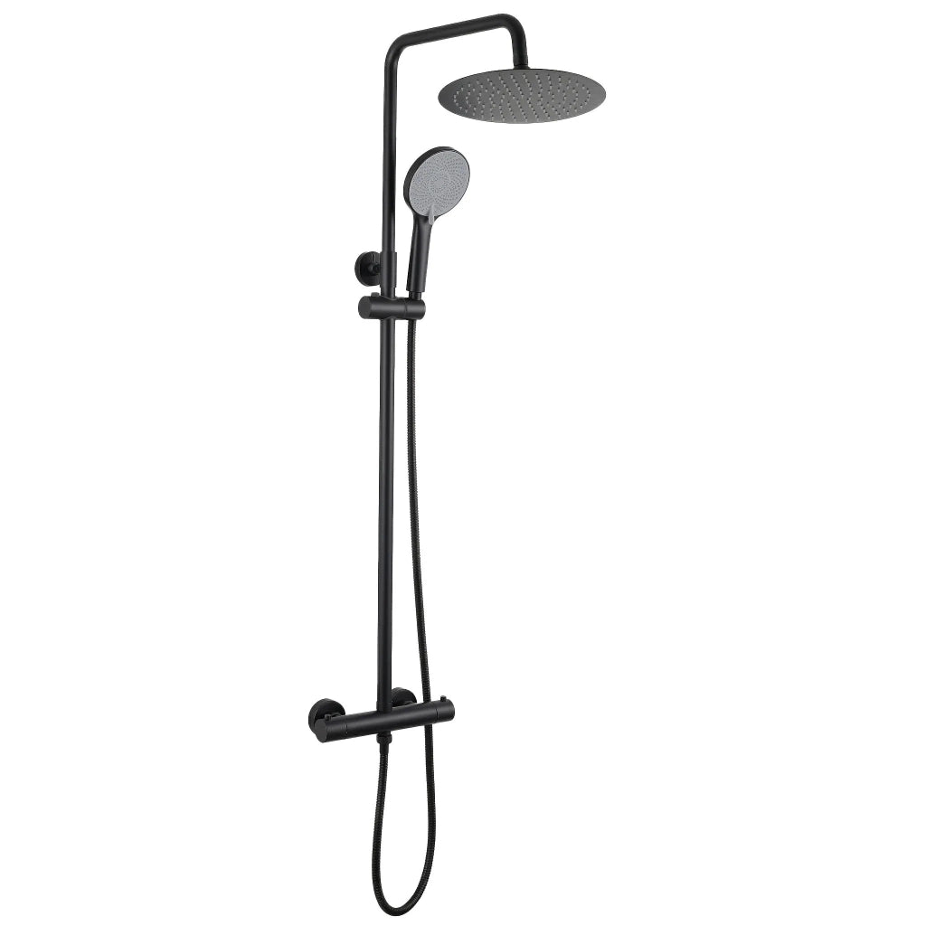 Set Doccia Senza Bocca Di Erogazione Con Termostato Rea Lungo Black