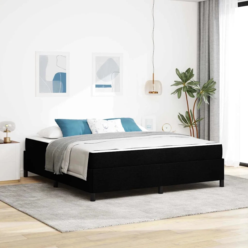 vidaXL Letto a molle Nero e Nero 180 x 200 cm