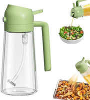Spray per oli 470 ml, flessa multifunzionale 2-in-1 con aspiratore di olio, può essere utilizzato come spray per oli per cucina, griglia, air fryer, insalate, cottura.