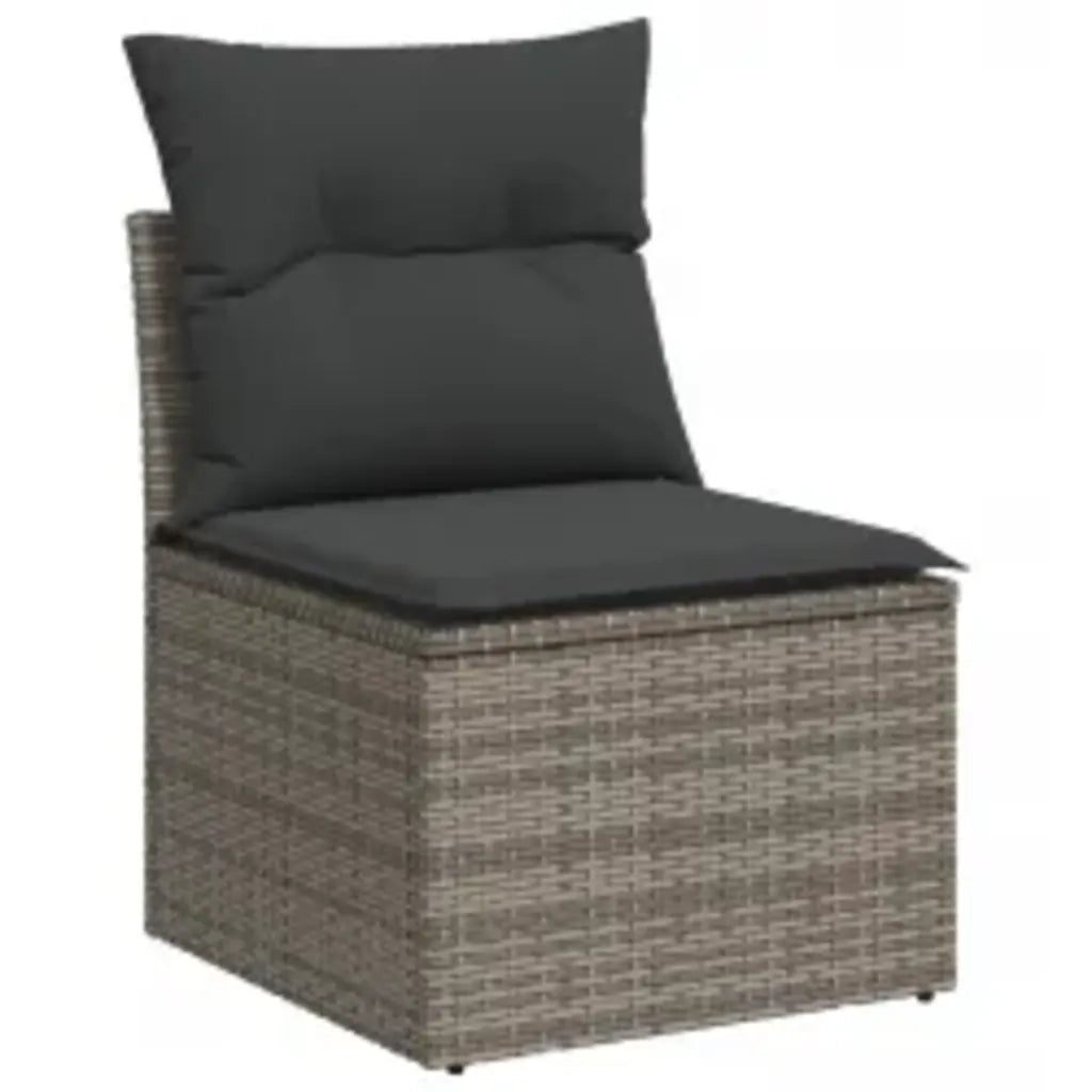Set Divano da Giardino 8 pz con Cuscini Grigio in Polyrattan 3219939