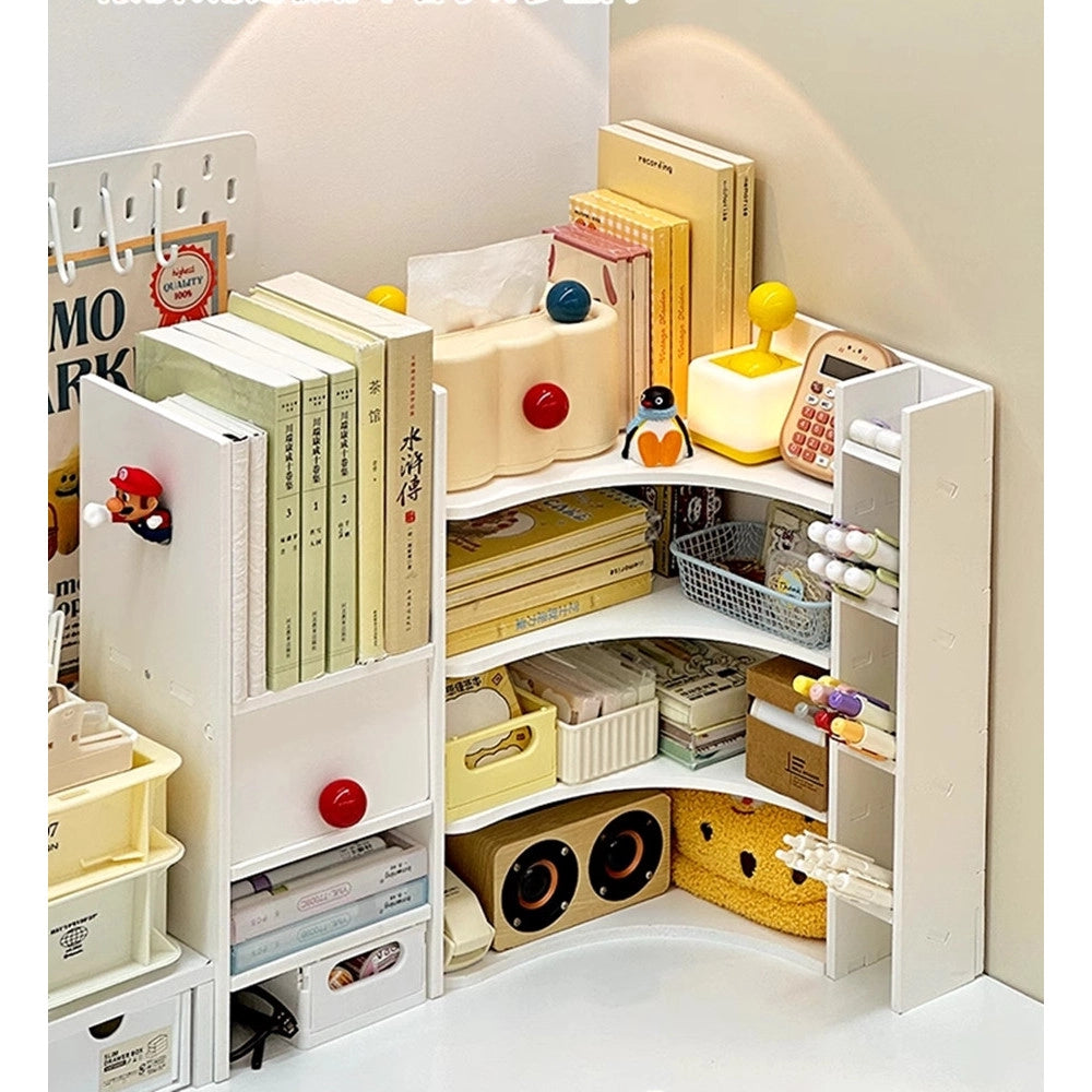 Trade Shop - Scaffale Angolare Per Scrivania Dormitori Studenti Triangolare Multistrato Libreria A Strati -