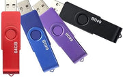 Pen Drive 64GB 4 Unità 2.0 Memoria USB Stick con Alta Velocità (4 Colori: Nero Viola Blu Rosso)