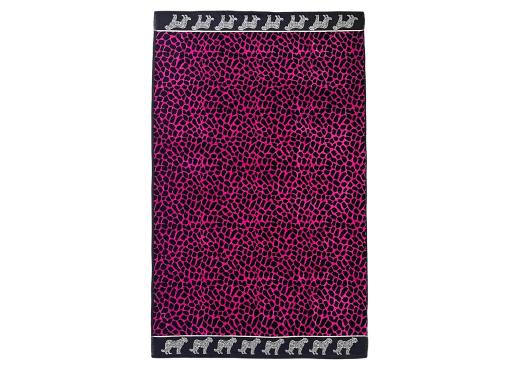 Telo Mare Jacquard Spugna Asciugamano Spiaggia Africa Ghepardo - Telo Mare - Fucsia