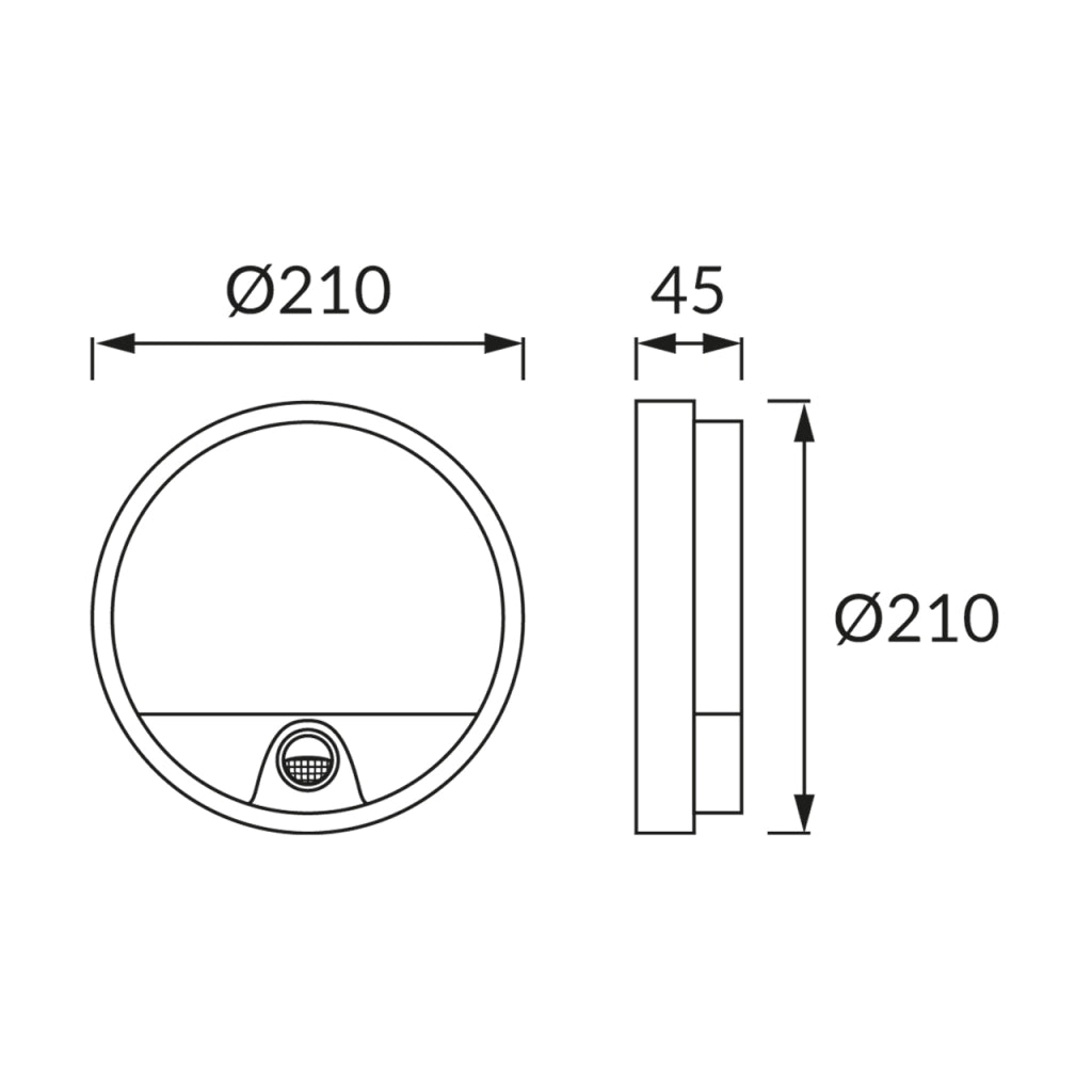 Plafoniera LED tonda 21cm 15W 4100K IP54 PIR Struhm