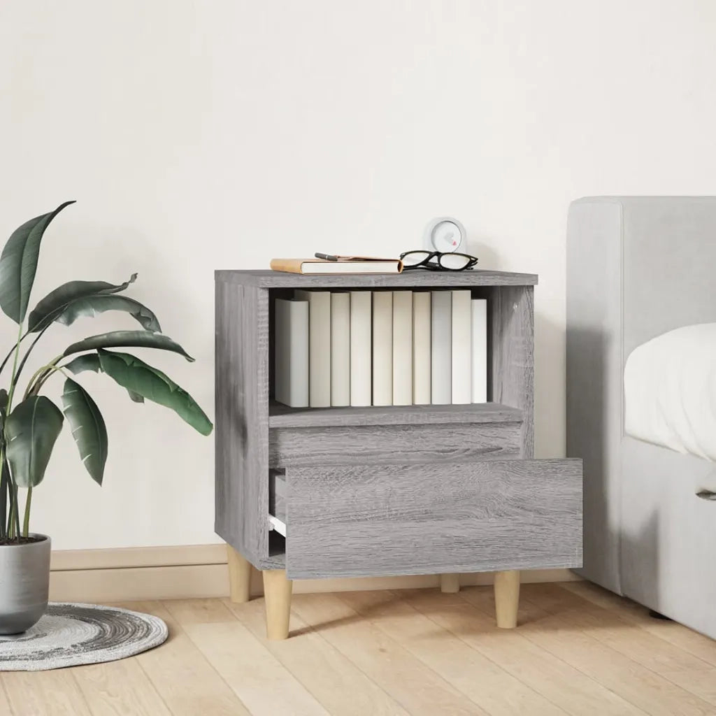 Comodino-Tavolino da notte Grigio Sonoma 40x35x50 cm 685913