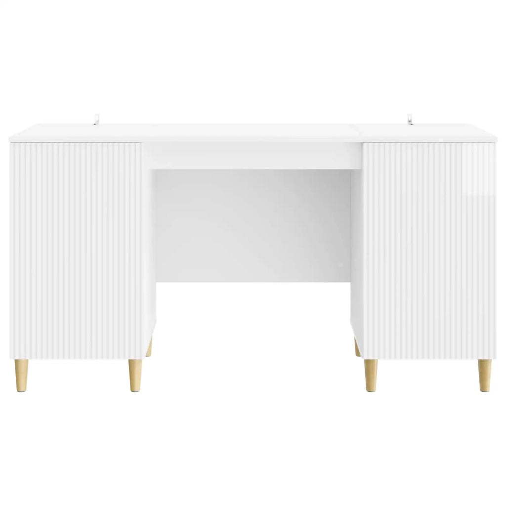 Scrivania Bianco Lucido 142,5 x 50 x 75 cm Legno ingegnerizzato 3414598