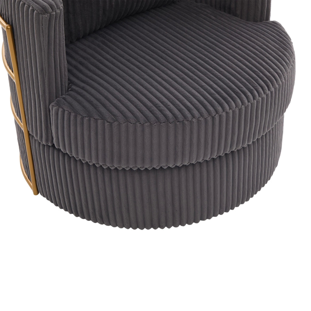 POLTRONA girevole 76x79x78 cm in tessuto cord Grigio