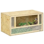 Terrario per Rettili in Legno con Porte in Vetro Scorrevoli e Pannelli in Rete, 40x80x40 cm