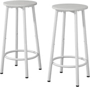 Set di 2 sgabelli da bar Edmonton, Bianco, 31.5 x 64 cm 2 parti, regolabile in altezza con poggiapiedi per posizioni di seduta flessibili