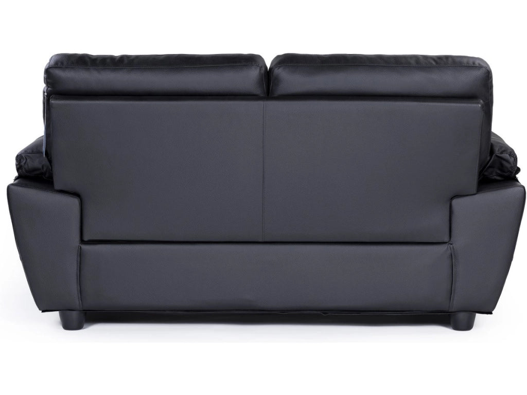 Divano in pelle rigenerata / PVC "DALLAS" - 169 x 88 x 90 cm - 2 posti - Nero